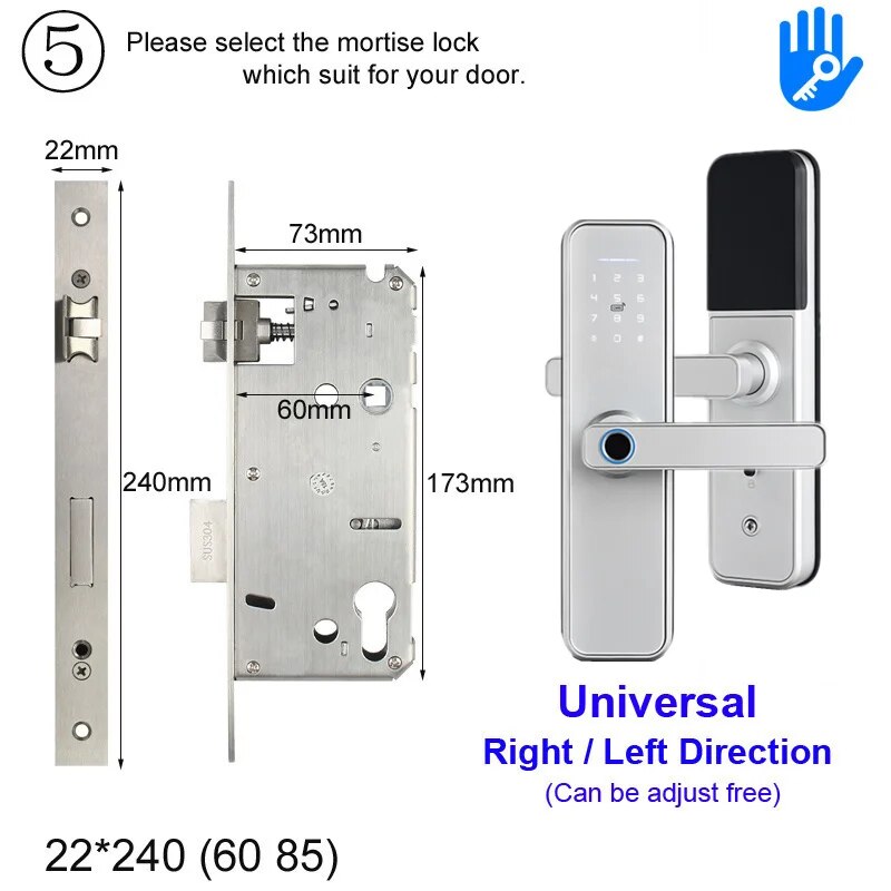 RayKube Aluminium Alloy Fingerprint Digital Smart Door Lock