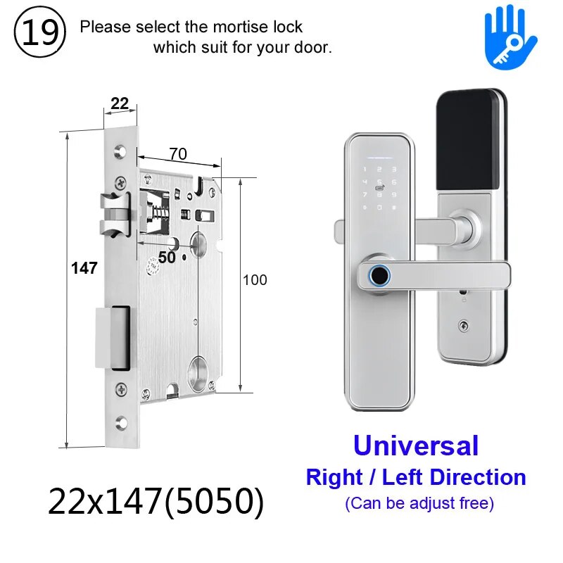 RayKube Aluminium Alloy Fingerprint Digital Smart Door Lock