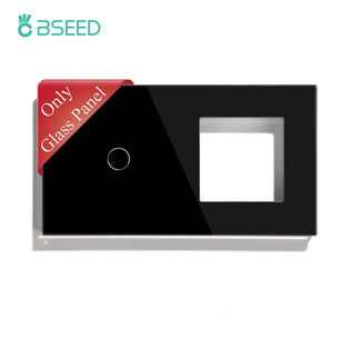 Bseed 3 Gang Tempered Glass Panel Wall Light Touch Switch Frame