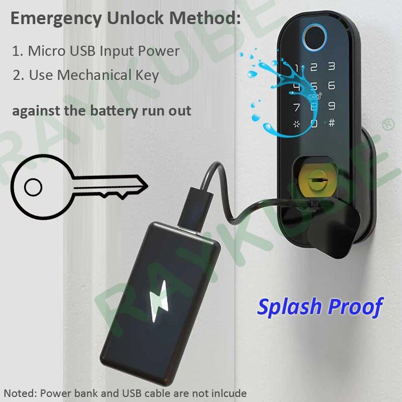 RayKube Stainless Steel Fingerprint Digital Smart Door Lock