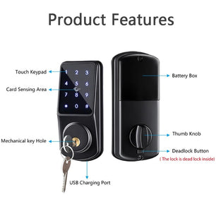 RayKube Aluminium Alloy Digital Display Card Smart Door Lock