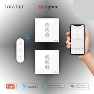 LoraTap 600W Plastic Smart ZigBee Roller Shutter Curtain Switch