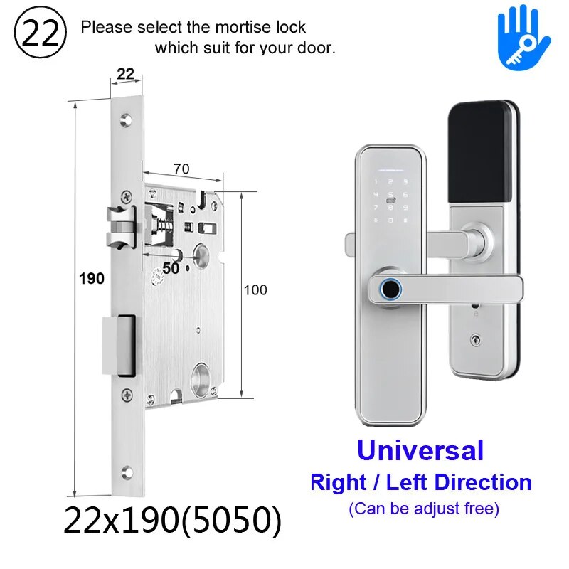 RayKube Aluminium Alloy Fingerprint Digital Smart Door Lock