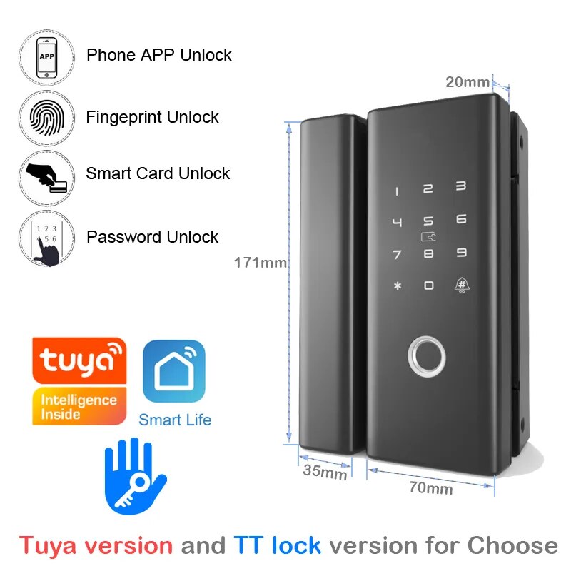 RayKube Aluminium Alloy Fingerprint Digital Smart Door Lock