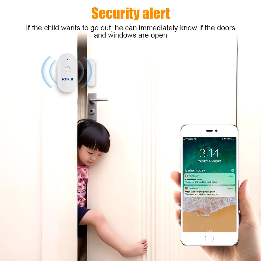 Kerui Plastic Smart Home Google Wifi Door Open Security Sensor