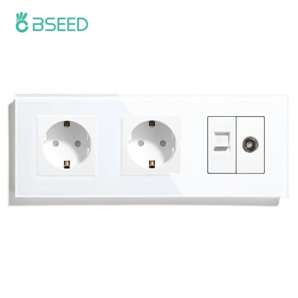 Bseed 16A Glass Panel Wireless WIFI Control Smart Power Socket