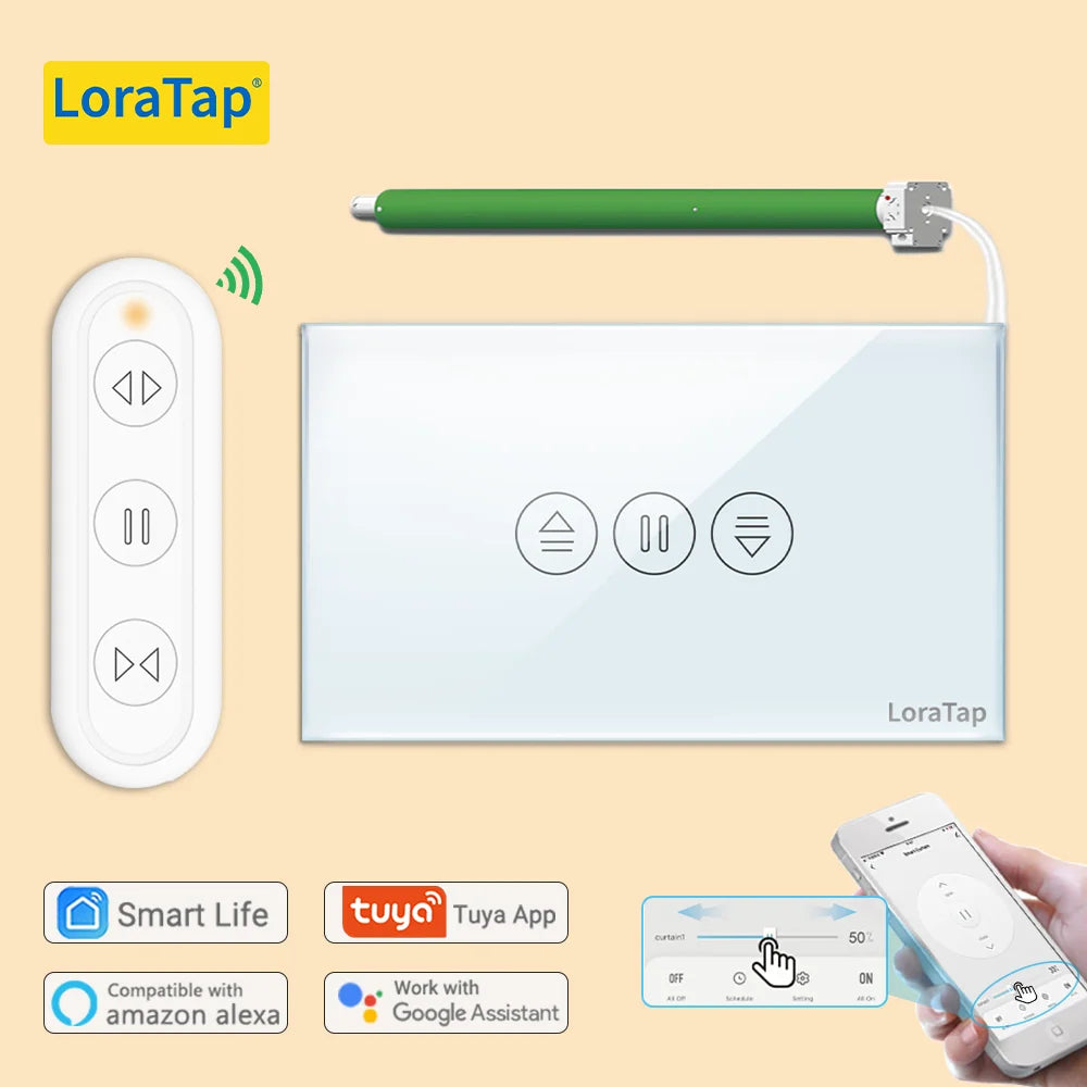 LoraTap 3A 600W Plastic Voice Control WiFi Rolling Curtain Switch