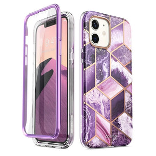 Polycarbonate Full-Body Marble Bumper Case For iPhone 12 Mini