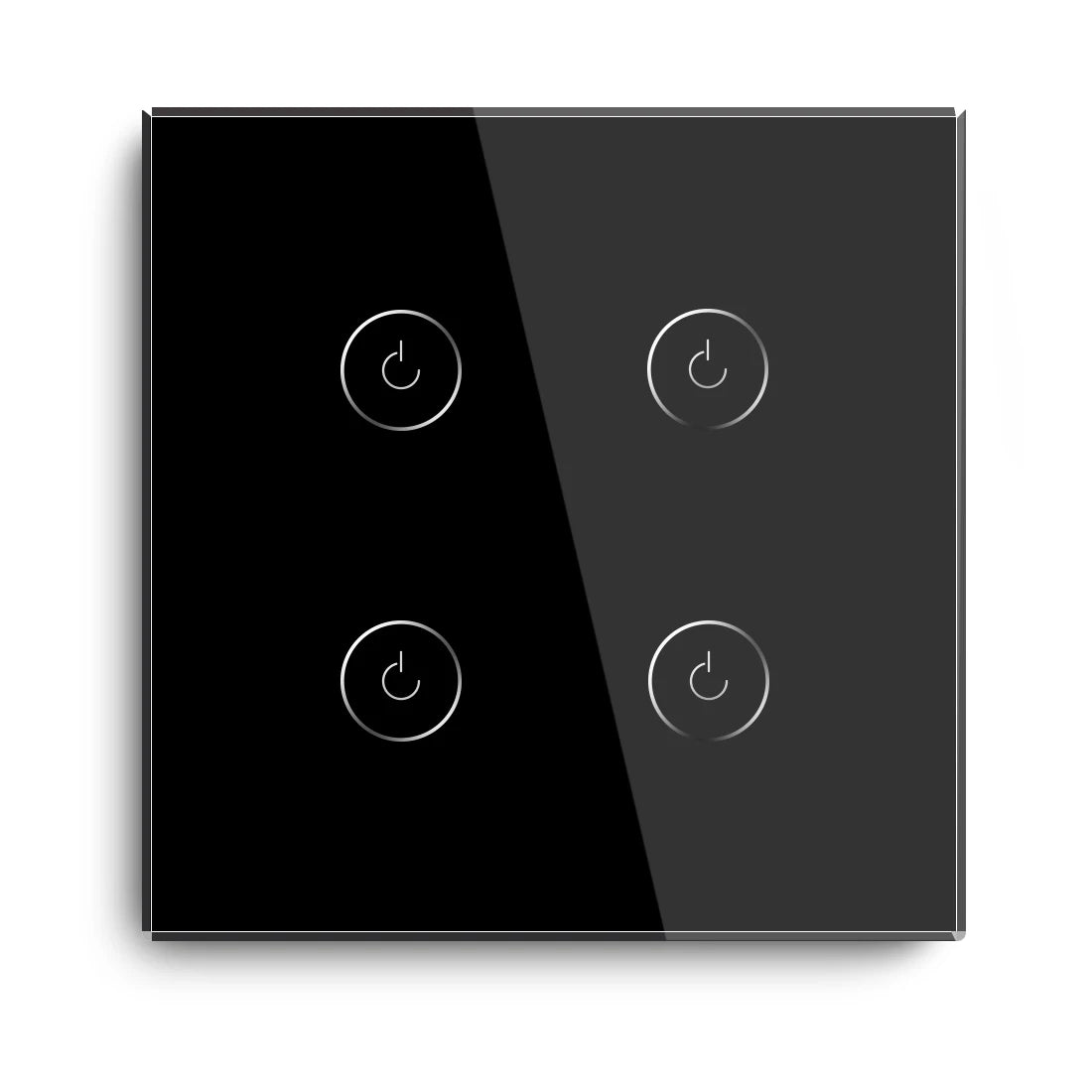 Bseed Alloy 4 Gang Crystal Glass Panel Push Button Light Switch