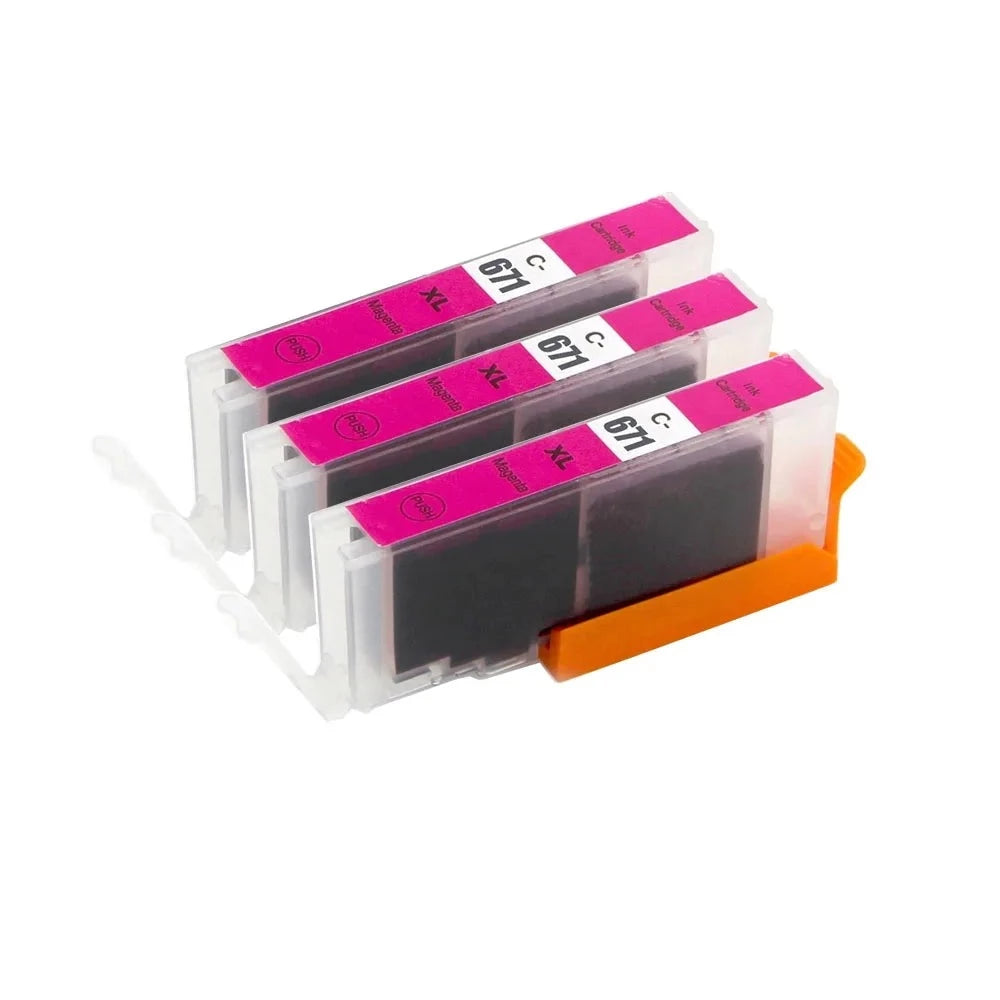 3 PCs 670XL 671XL Ink Cartridge For Canon PIXMA MG7760 MG7765