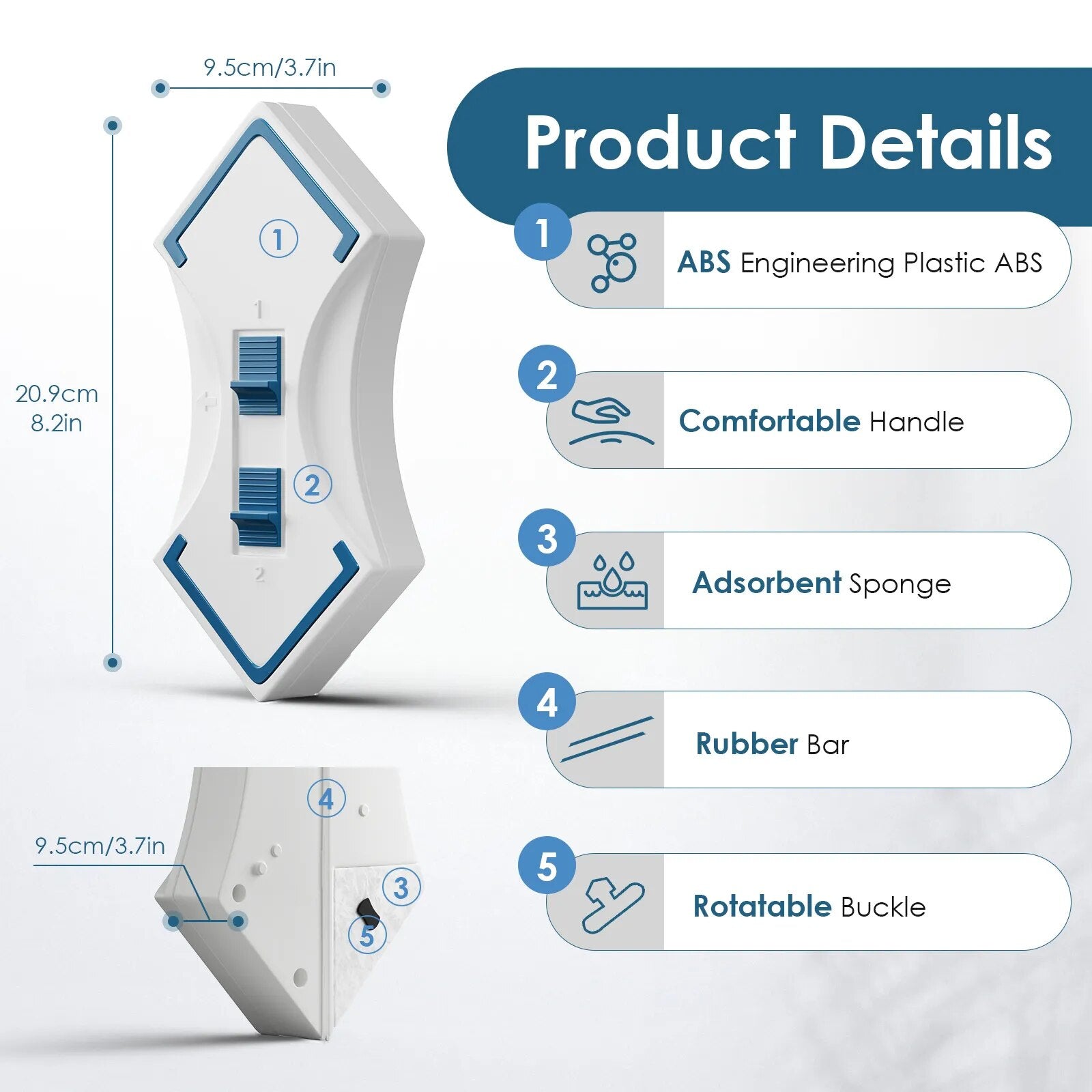 Plastic Automatic Double Sided Magnetic Glass Window Cleaner