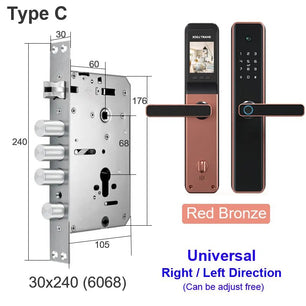 RayKube Aluminium Alloy Fingerprint Digital Smart Door Lock