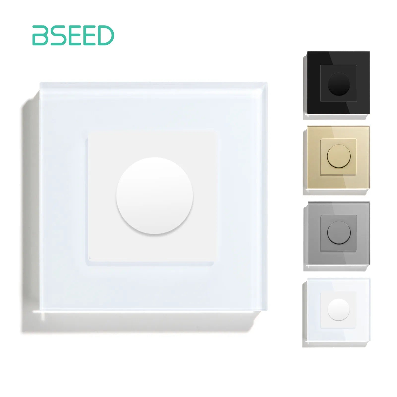 Bseed Alloy Crystal Glass Push Button Light Rotary Knob Switch