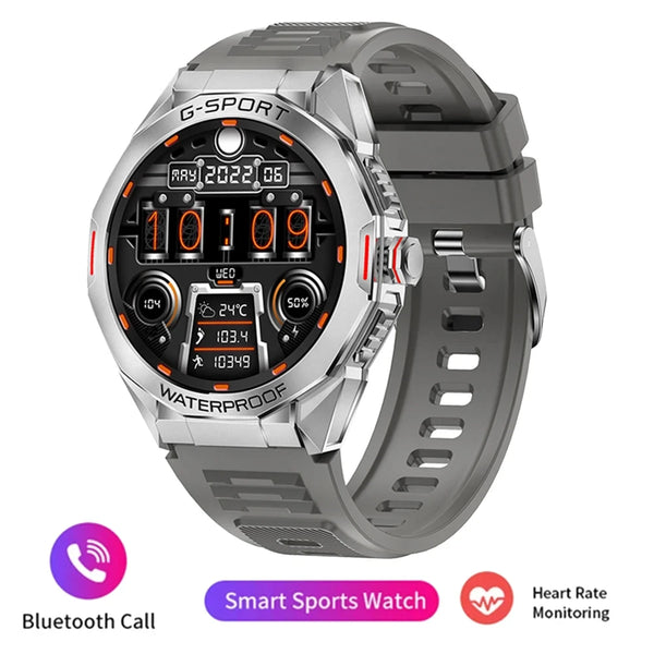 Silica Gel Smart Bluetooth Voice Support Round Shaped Sports Watch