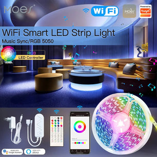 Moes 220V 36W RGB WiFi Smart Voice Control LED Light Strip