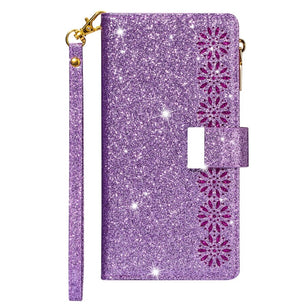 Leather Protective Glitter Wallet Case For Samsung Galaxy A31