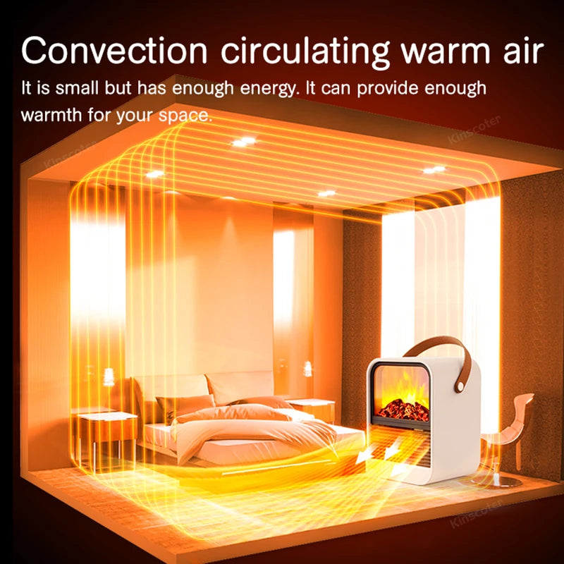 850-1199W 220V Mini Electric 3D LED Display Portable Heater