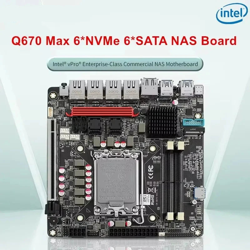 Topton Q670 Intel NAS NVMe SATA 3.0 AMD DDR5 Desktop Motherboard