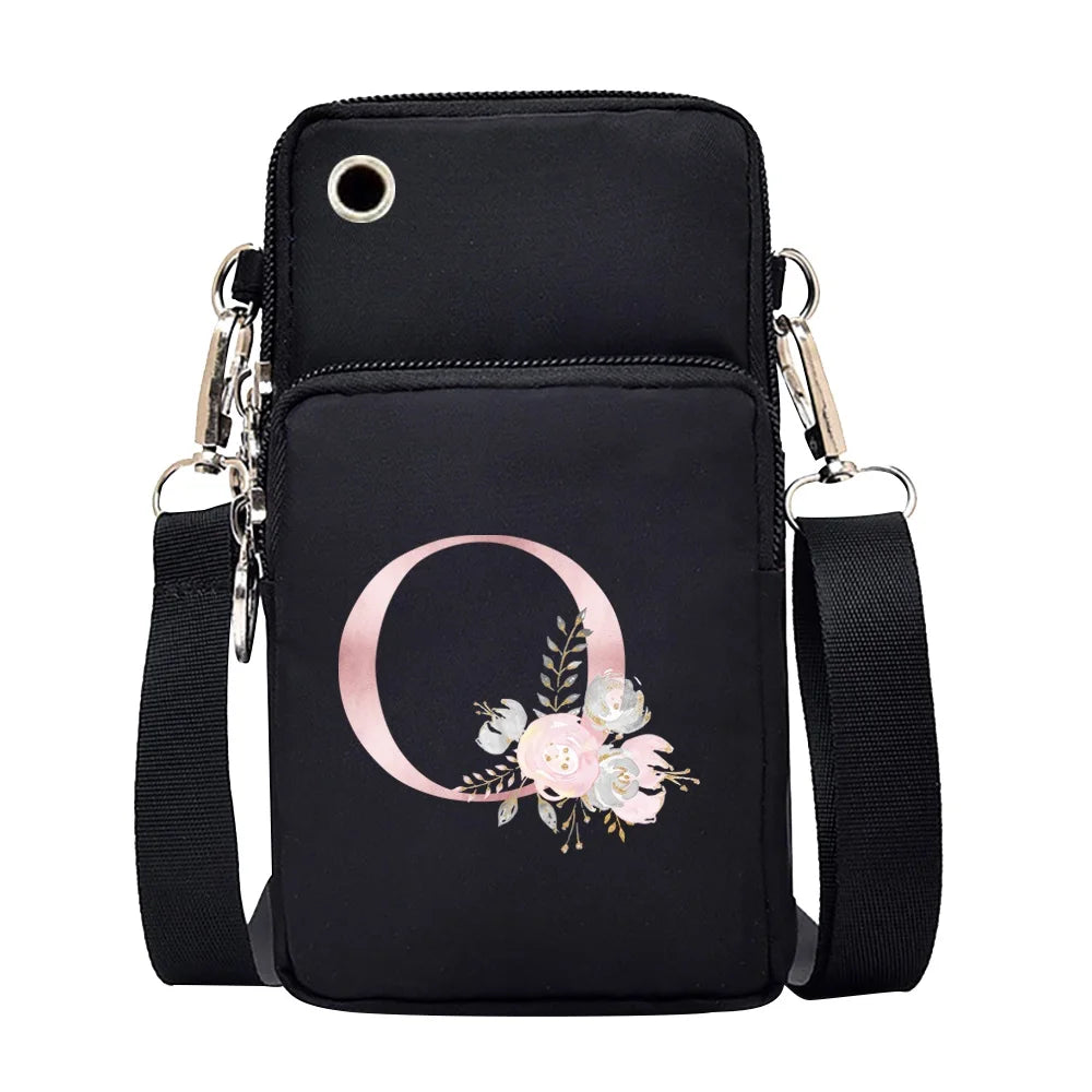 100% Canvas Waterproof Zipper Closure Crossbody Bag For Mobile