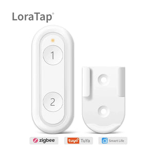 LoraTap Plastic Wireless 2 Gang Remote Control Portable Switch