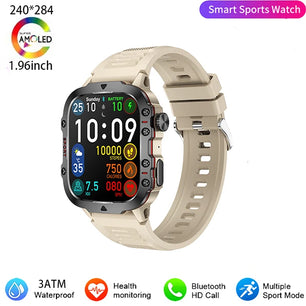 Silica Gel Smart Bluetooth Voice Support Square Shaped Sports Watch