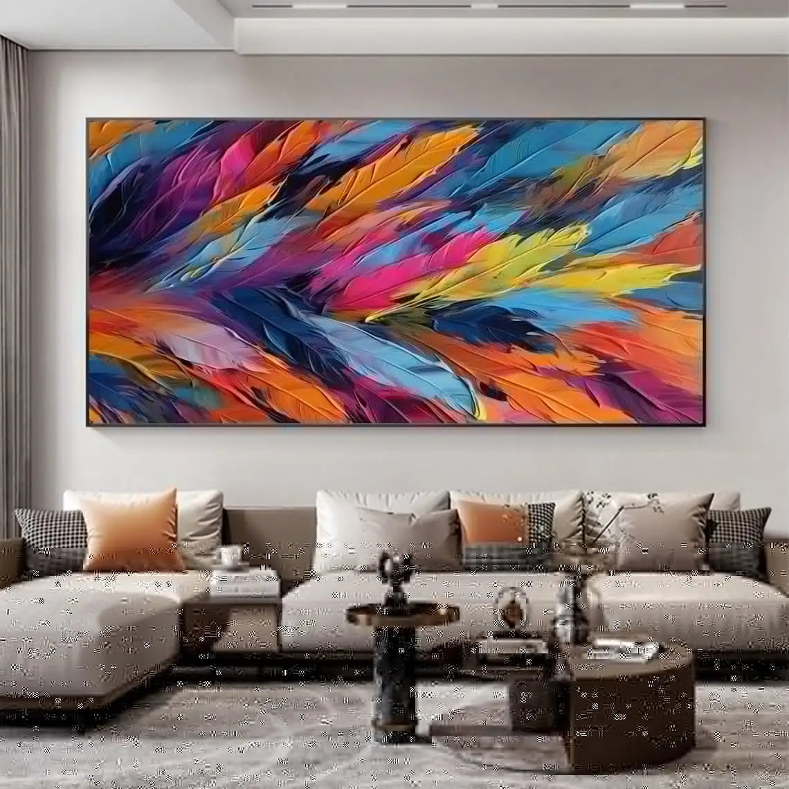 100% Canvas Modern Abstract Pattern Handmade Elegant Oil Painting