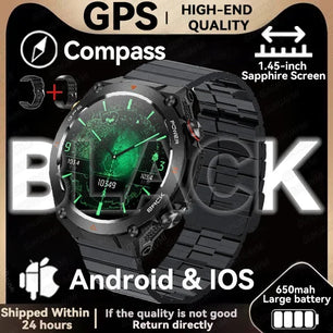 Silica Gel Waterproof GPS Track Bluetooth Ultra HD Smart Watch