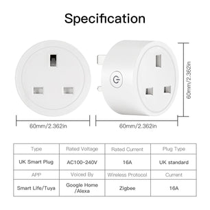 Moes Plastic Panel Voice Remote Control Smart Power Socket Plug