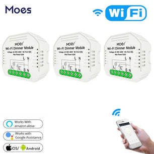 Moes 150W Plastic Automatic WIFI Smart Dimmer Switch Modules