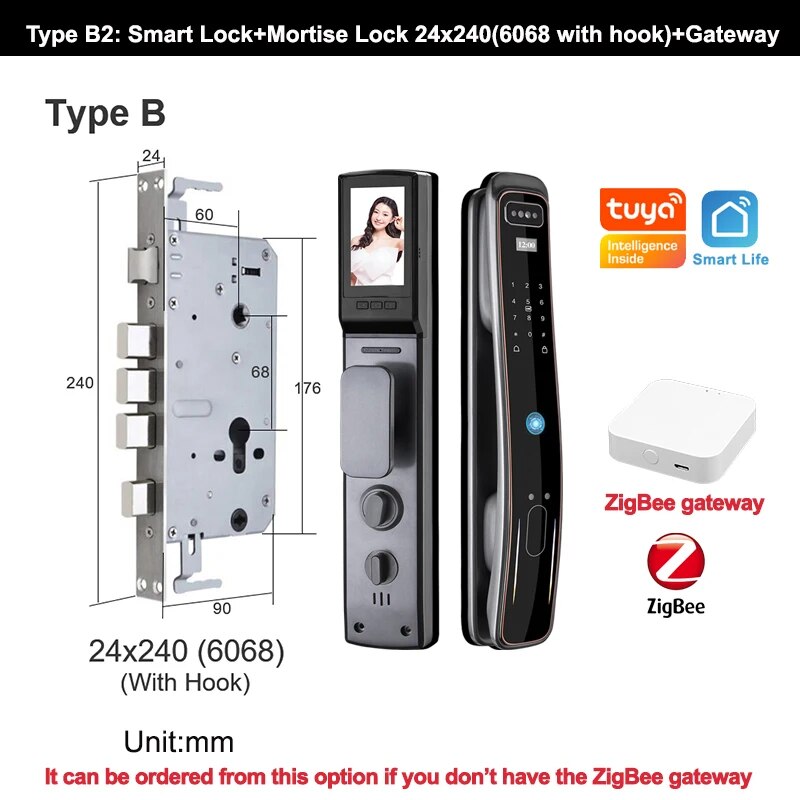 RayKube Aluminium Alloy Fingerprint Digital Smart Door Lock