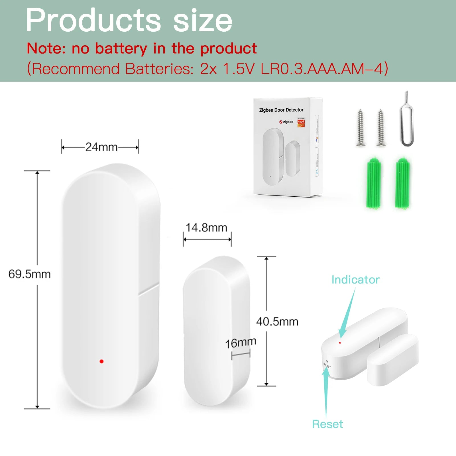 Bseed 10A Plastic Smart Alexa Google ZigBee Door Security Sensor