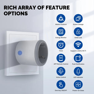 Moes Plastic Panel Voice Control Smart WIFI Power Socket Plug