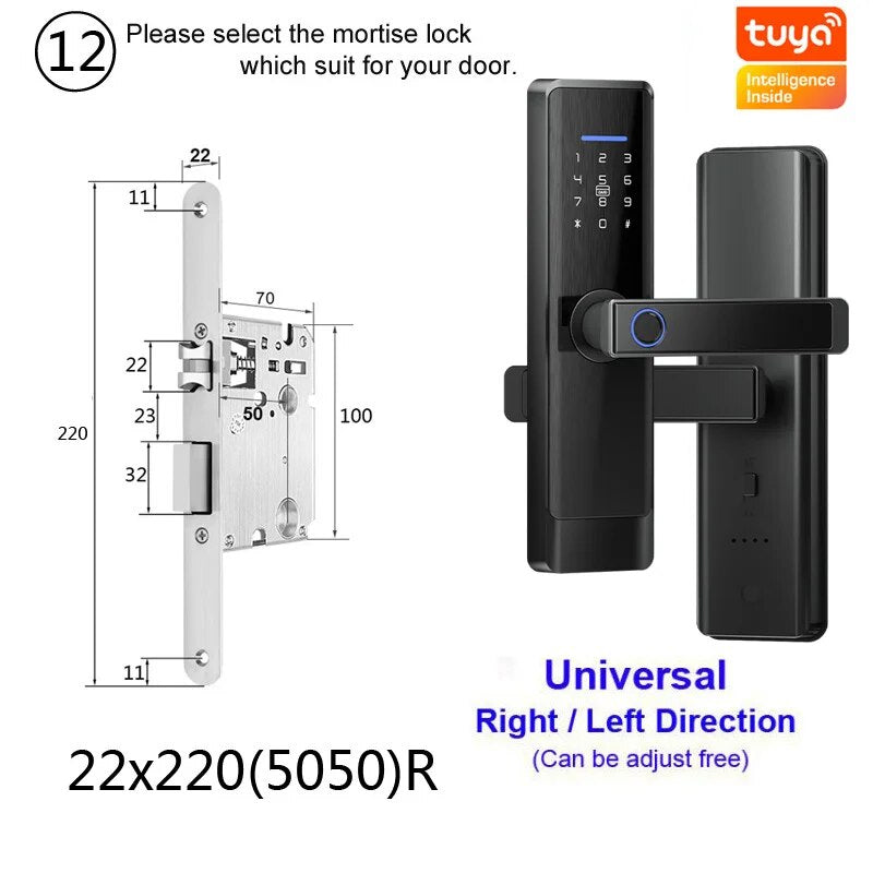 RayKube Aluminium Alloy Fingerprint Digital Smart Door Lock