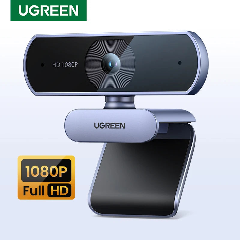 Ugreen 2MP 1080P HD Dual Microphones Mini Webcam For Zoom/Youtube