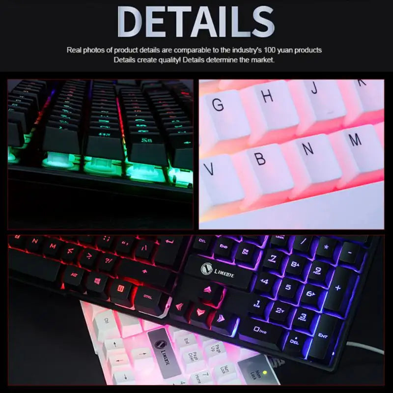 104 Keys USB Support Wired Mechanical RGB Backlit Gaming Keyboard