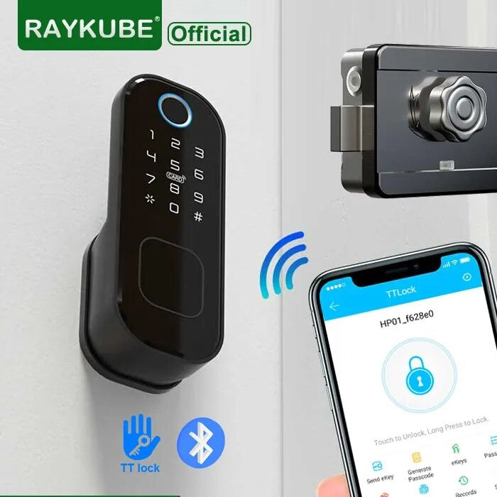 RayKube Stainless Steel Fingerprint Digital Smart Door Lock