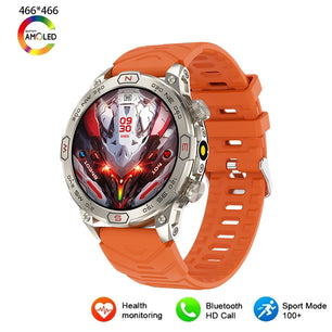 Silica Gel Smart Bluetooth Voice Support Round Shaped Sports Watch