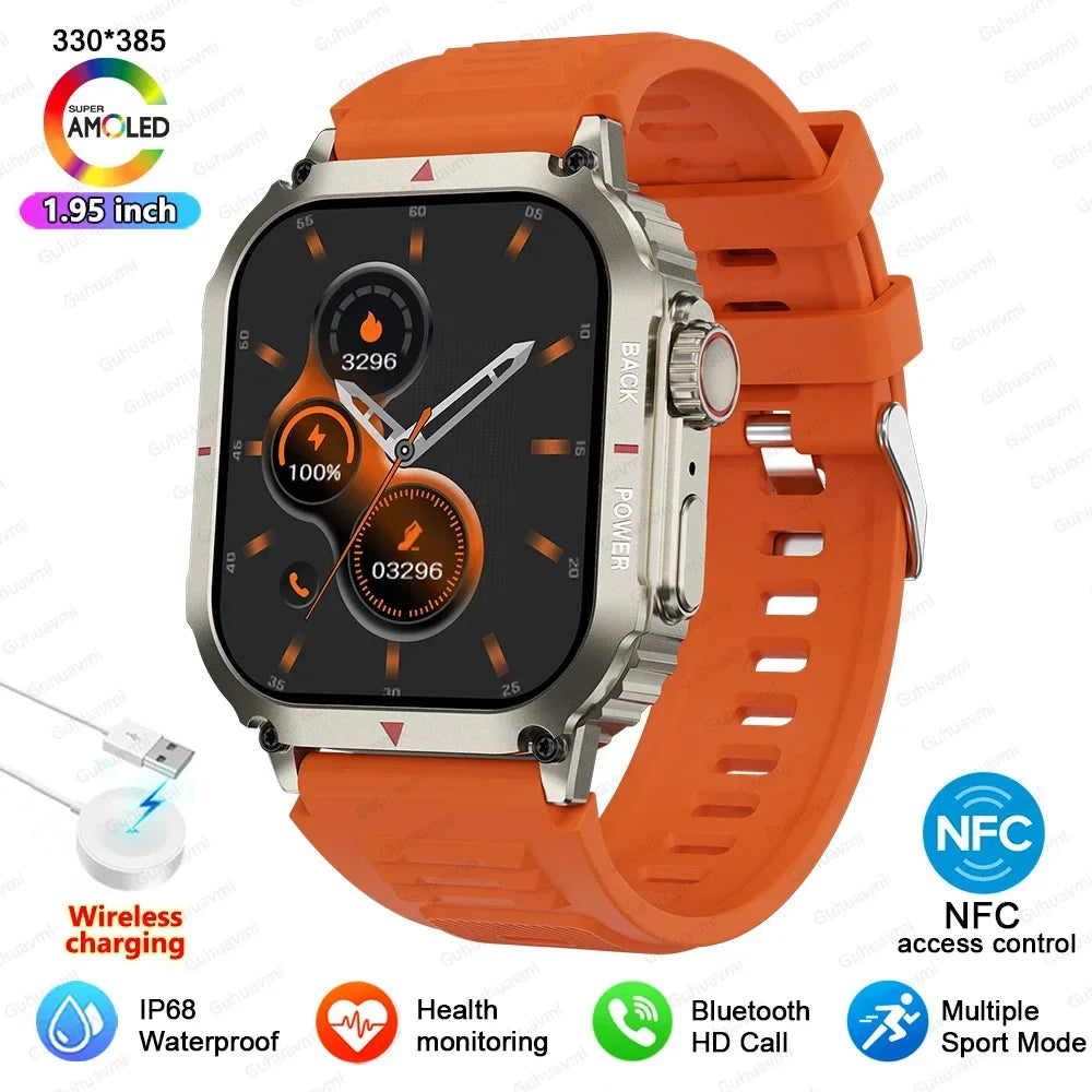 Fine Steel GPS Tracking Waterproof Bluetooth Square Shape Smart Watch