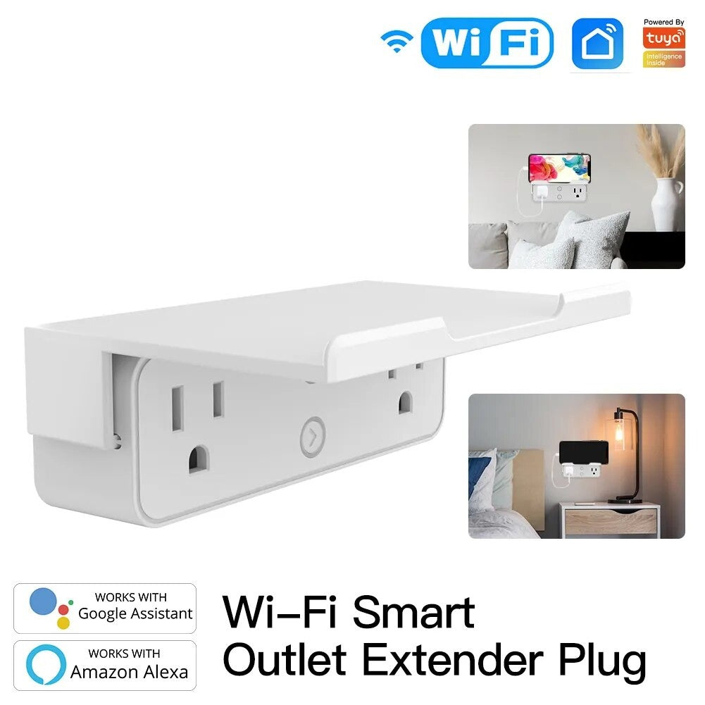 Moes Plastic Panel WIFI Control Smart Power Socket Shelf