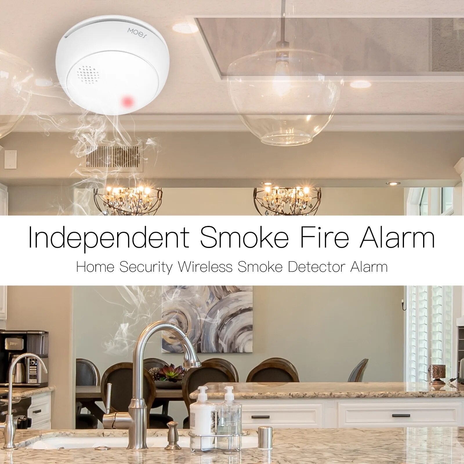 Moes Smart Wireless Safety Protection Smoke Detector