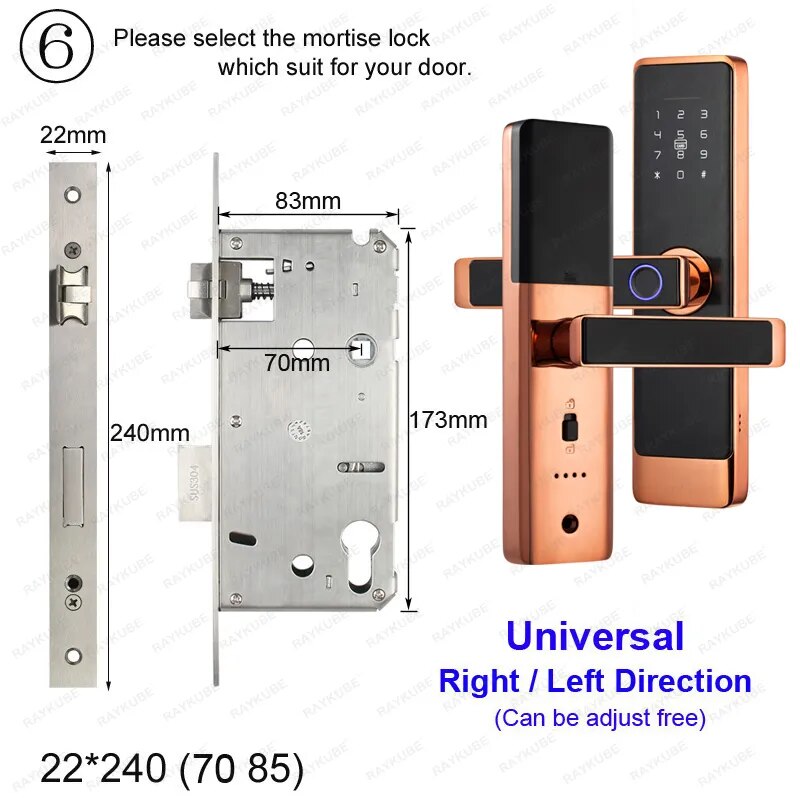 RayKube Aluminium Alloy Fingerprint Digital Smart Door Lock