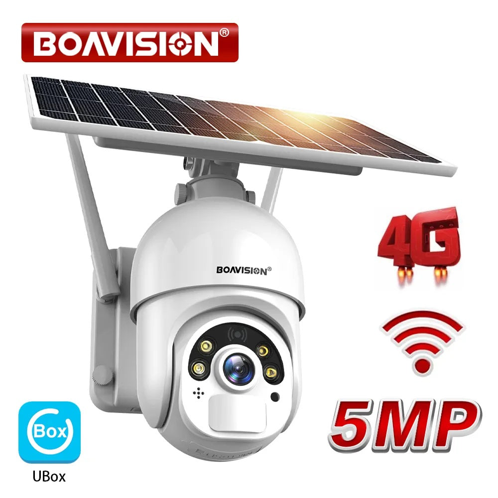 Boavision 5MP Night Vision Rechargeable WIFI Solar Panel Camera