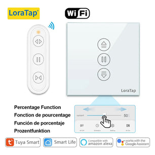 LoraTap 3A Plastic 4th Generation Remote Control Blinds Curtain Switch