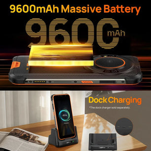 Rubber Rugged 9600mAh 16GB RAM 128GB ROM 5.93 Inches Smart Phone