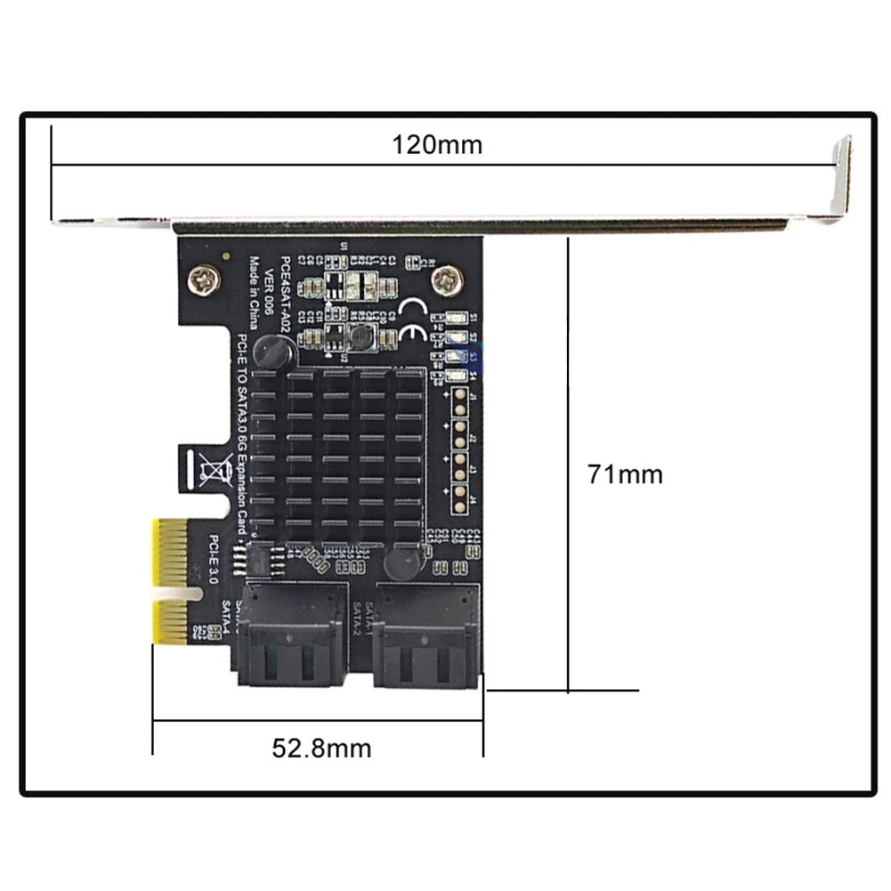 SATA III PCIe Card 4 Port 6Gbps SATA to PCI-e Converter