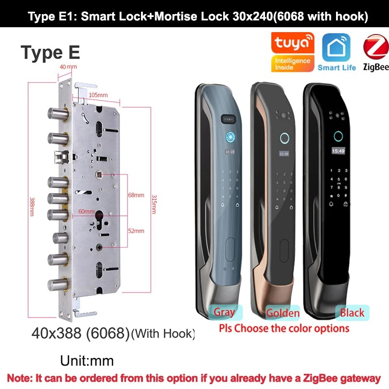 RayKube Aluminium Alloy Fingerprint Digital Smart Door Lock