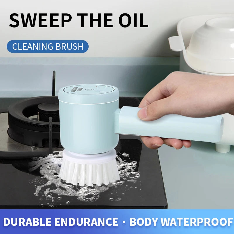 Plastic Wireless Dishwashing Kitchen Electric Cleaning Brush