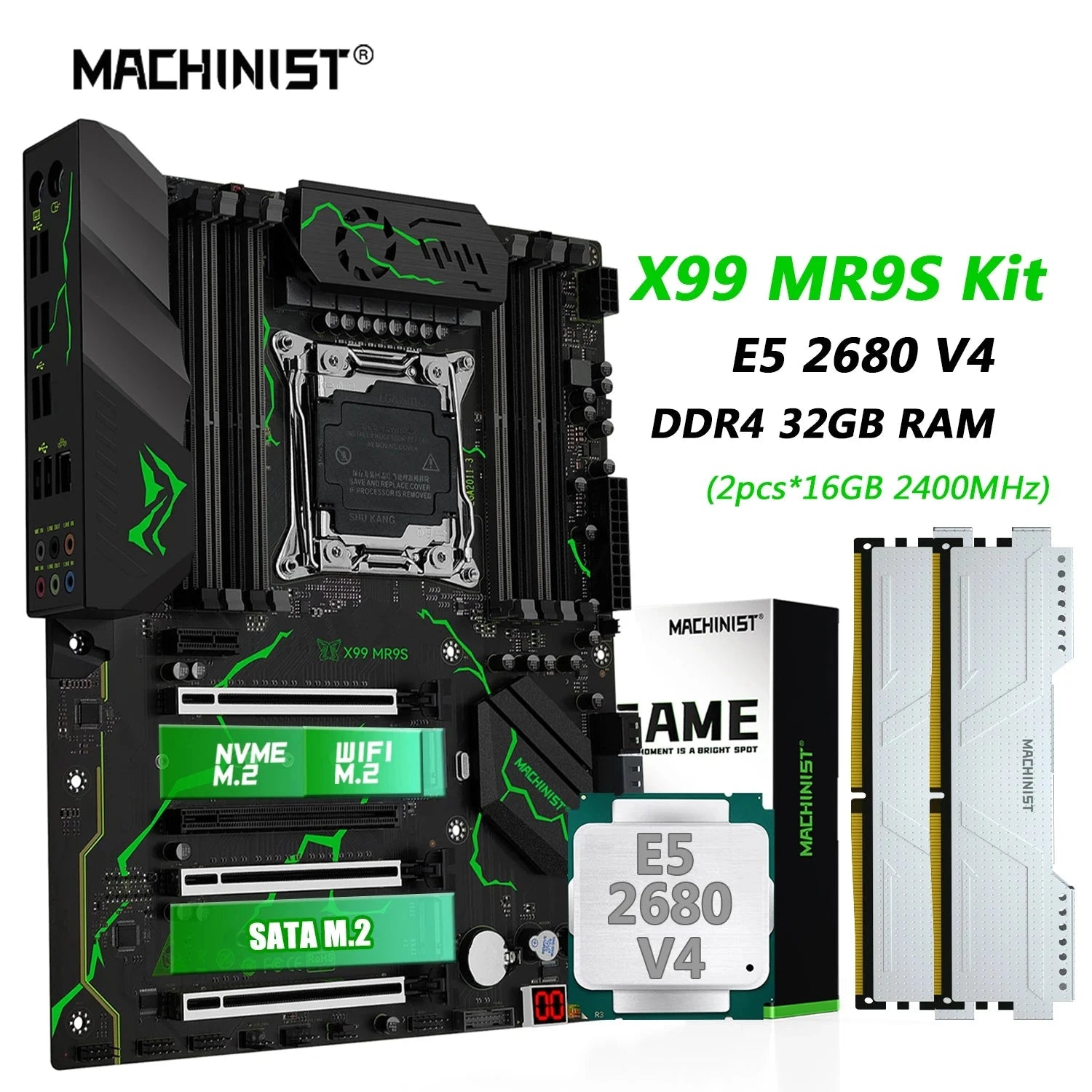 Machinist LGA 2011-3 Intel Xeon E5 2680 V4 Desktop Motherboard Set