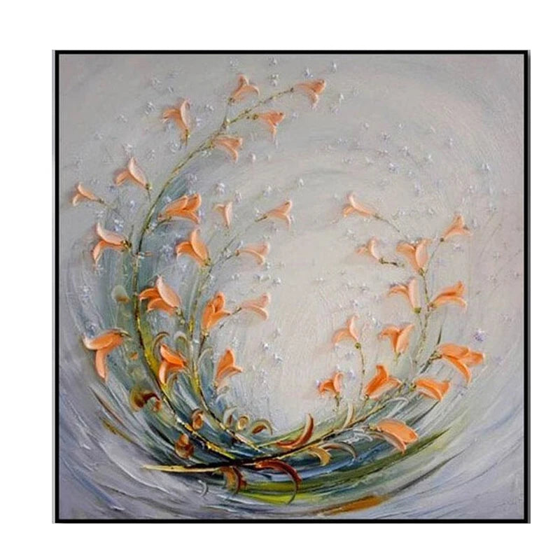 100% Canvas Modern Floral Handmade Elegant Artwork Oil Painting