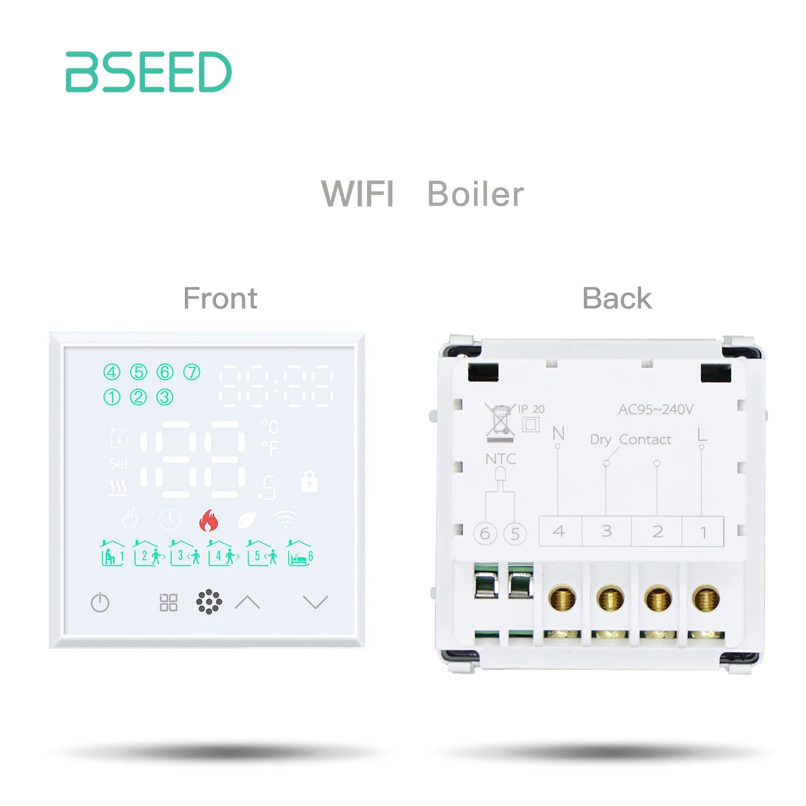 Bseed Alloy LED Touch Screen Wifi APP Control Thermostat Module